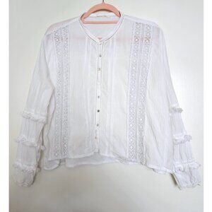 Monsieur Blonde Casual Button Up 100% Cotton Shirt, S, White